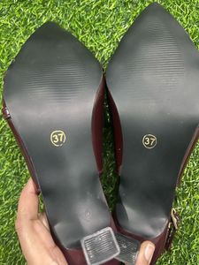 Burgundy Slingback Heels