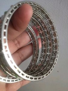 Tarnish Free silver plated Bangles set of 4