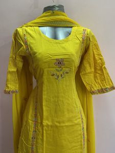 Yellow Patiala Embroidered Set