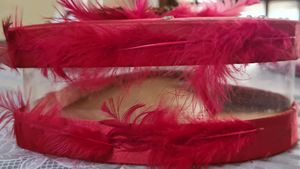 Red heart shaped satin box