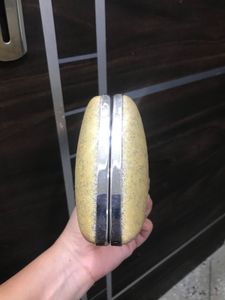 Silver Clutch Cum Sling Bag