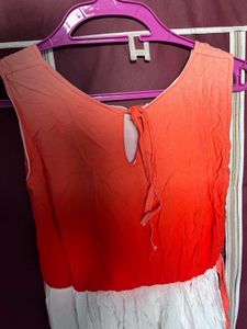Orange &amp; White Dress