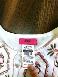White Embroidered Peasant Dress