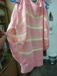 Pink Crochet Sweater