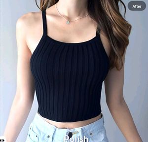 New With Tag H&amp;M Korean Ribbed Black Crop Top