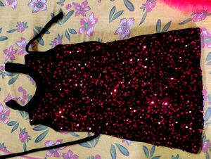 Sparkly Red Sequin Mini Dress