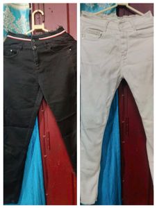 Black & White High-Waisted Jeans - Size Unknown