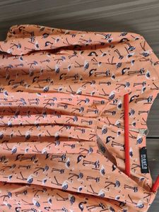 Peach Flamingo Print Top