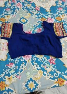 Elegant Blue Embroidered Saree