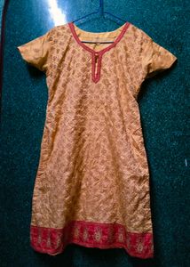 Silk Kurta With Net Duppata
