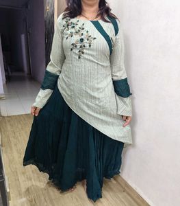 Emerald Green Asymmetrical Dress
