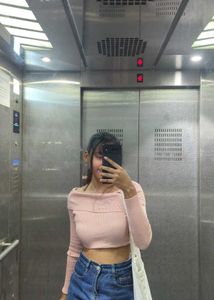 Pink Off Shoulder Top
