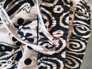 Black printed White Skirt.