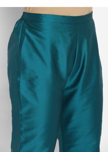 Teal Embroidered Kurta Set