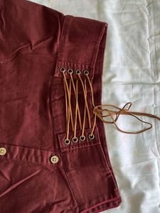 High Waist Classic Burgundy Tokyo Talkies Skirt