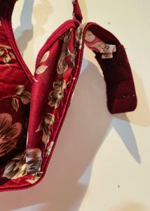 Maroon Printed Padded Bra