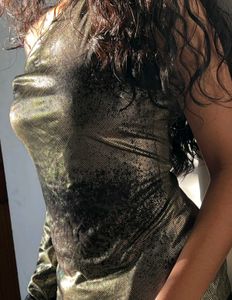 Metallic Cut-Out Top