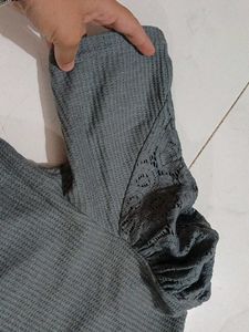 Gray Graphic Print Top