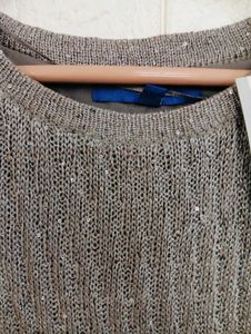 Sparkly Grey Long Sleeve Top