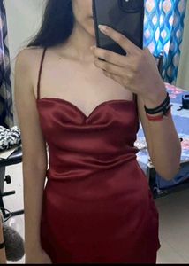 Burgundy Mini Slip Dress