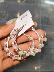 Light Green And Pink Colour Combination Earing ❤️