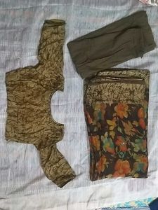 Vibrant Floral Saree with Embellished Border