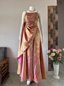 sequined silk blend luxury gown