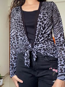 Latin Quarters Zebra Print Shrug