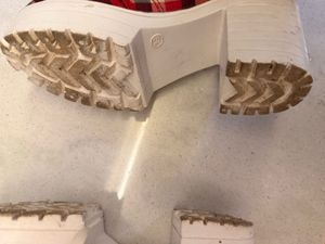 Red Plaid block heel Platform Shoes