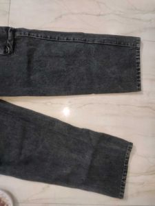 Black Charcoal Cargo Jeans