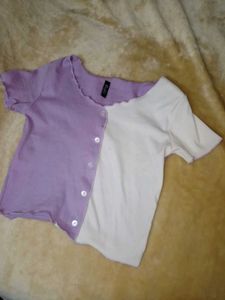 Two-Tone Button Up Top