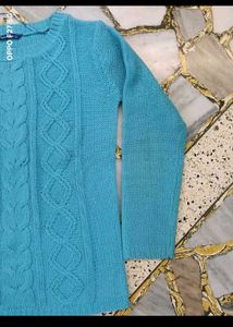 Blue Knitted Warm Sweater