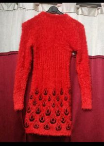 Furry Red Stretchable Top