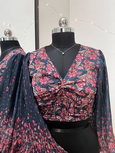 Flared Sleeve Floral Top