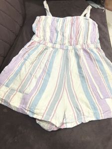 Striped Mini Dress both side pocket