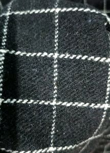 Black Checks Raglan Pleated Dress