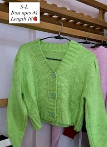 Green Knit Cardigan