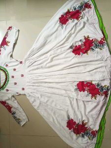 White Floral Ethnic Gown