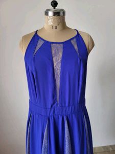 Cobalt Blue Lace Inset Dress