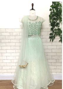 Machine Embroidery Bridal Wear Lehenga