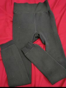 Fleece Black leggings for winter
