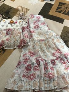 Party Wear Top With Plaza For Kids