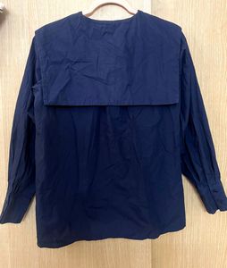 Cotton Shirt with Oversized Collar