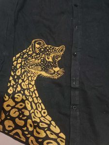Black Panther Print Button-Down