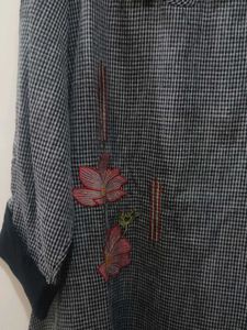 Black And Grey Kurti With Pants XL Size