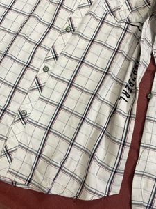 White Plaid Camp Shirt