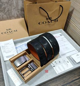 COACH MIX 2 BUCKLE BRANDED BELT WITH BOX