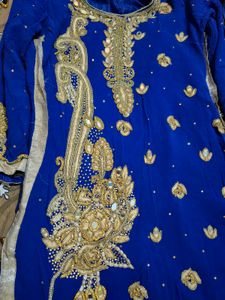 Pretty Royal Blue Kundan  Diamond Kurti