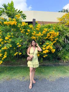 Green Ruffled Mini Dress