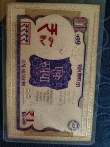 Fine Silver 999 One Rupee Note